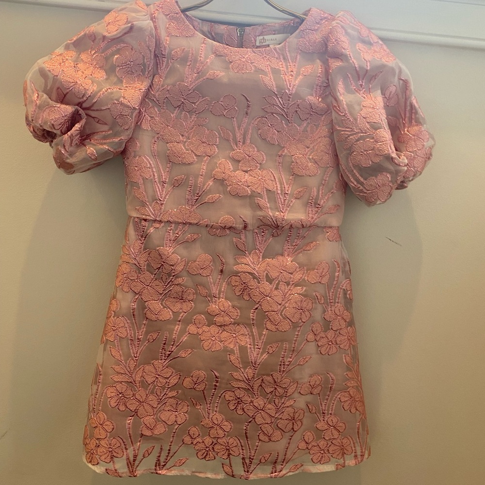 GB Girls Pink Floral Formal Dress